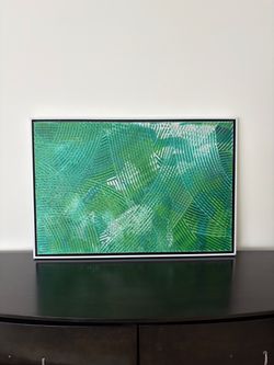 Abstract Green Textured Framed Canvas Art