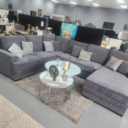 U Shape Sectional Chaise Grey 😁 