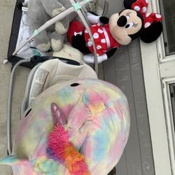 kids mat and stuffed animals