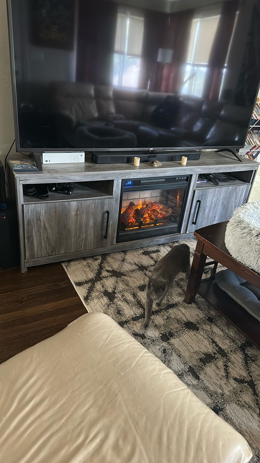 Entertainment Center With Electric Heater
