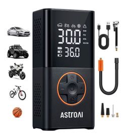 AstroAI Inflador de neumáticos L7, compresor de aire portátil, inalámbrico, mini bomba de bicicleta