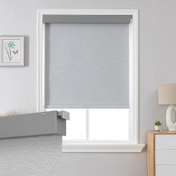 Joydeco No Drill Blackout Roller Shades, 35" W X 75" H, Grey 0017