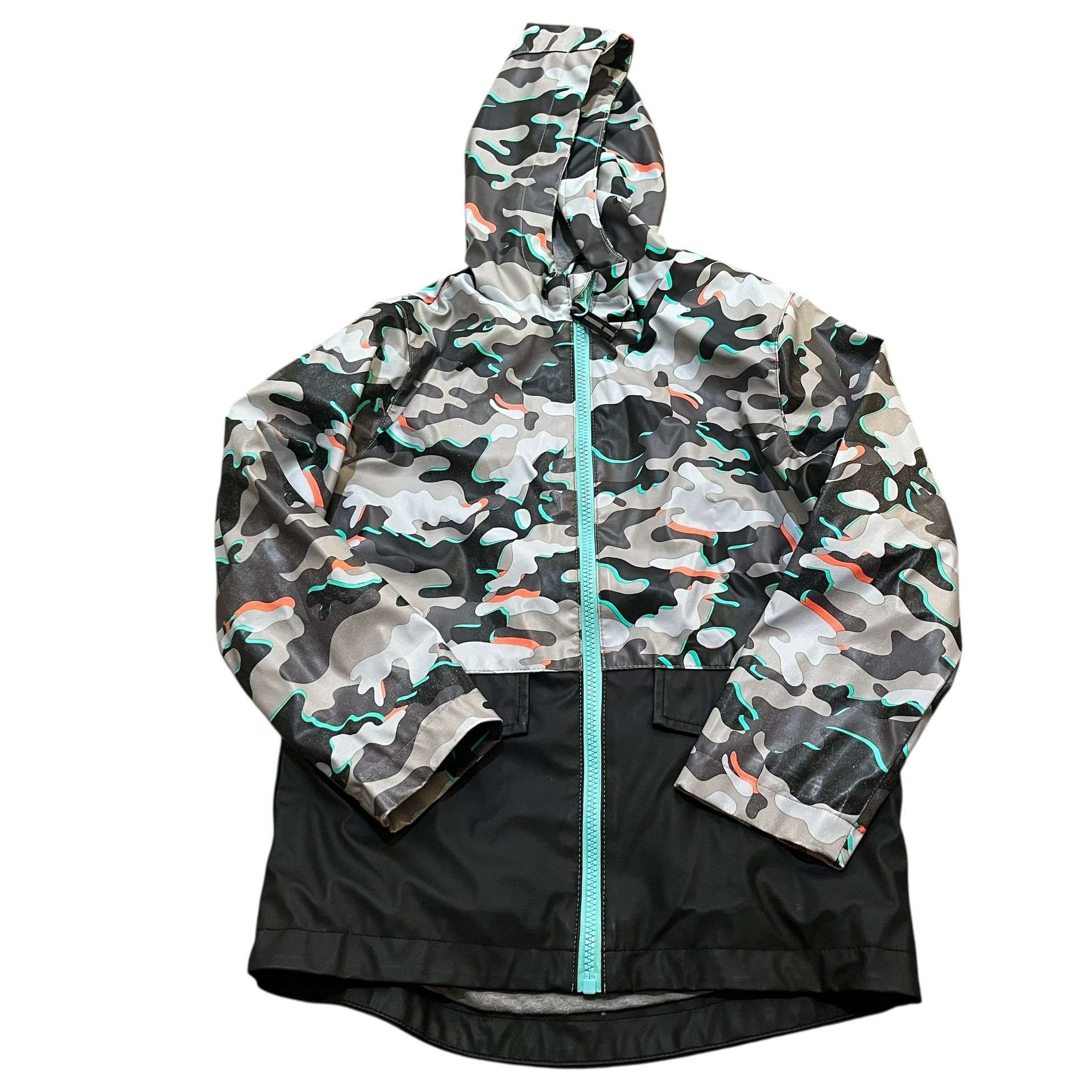 Cat & Jack Raincoat Jacket Boys Size Small (6-7) Full Zip Hooded Water Resistant EUC