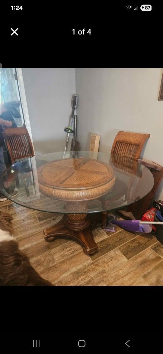 Real Wood Table + 4 Chairs