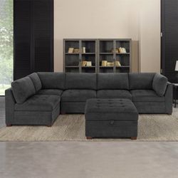 Thomasville Tisdale Fabric Sectional with Storage Ottoman $1199.99