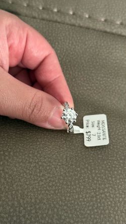Moissanite Solitaire Ring 2ct Size 7