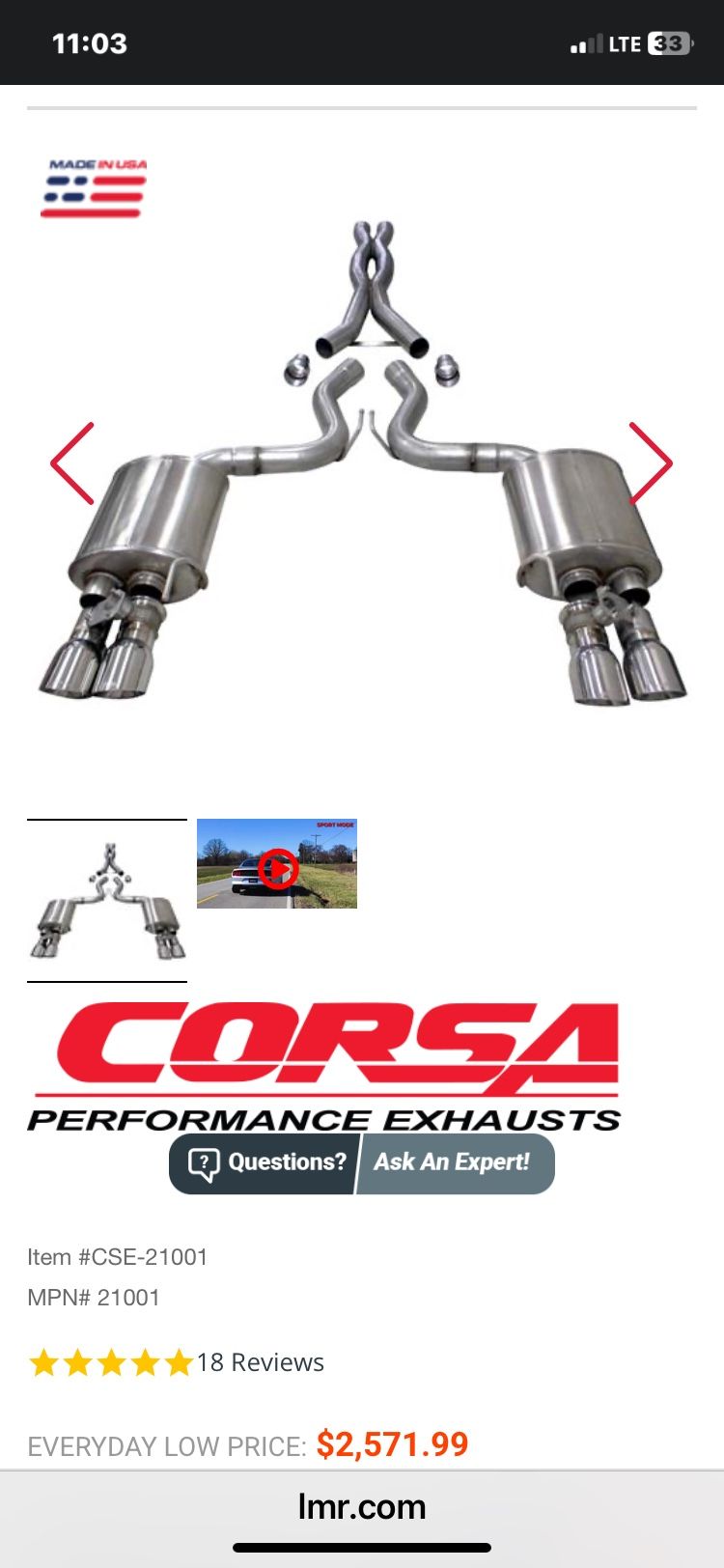 3” Corsa Exhaust Mustang W Cold Air Intake Lot