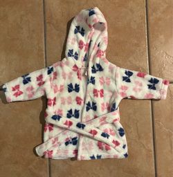Baby Girl Plush Bow Hooded Robe