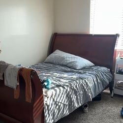 Sleigh Bed, Solid Wood