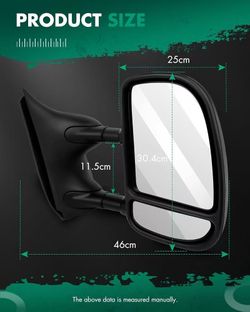 🥨perfit zone towing mirrors left& right side pair for 99-07 f250 f350 f450 f550 super duty,00-05 excursion manual ,black lh rh driver passenger