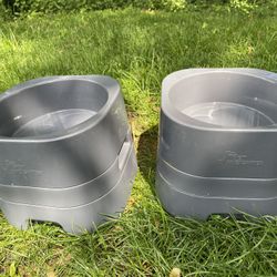 PetWeighter, Large & Heavy, Elevated Dog & Cat Water Bowl (Large) - Gray