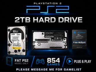 PS2 FAT Internal Hard Drive Upgrade Kit • Loaded 2TB or 4TB • 7-Day Warranty