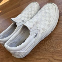 Men’s  white Checkered Vans 