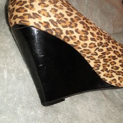 Cheetah Print Wedge Heel 8.5