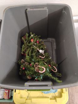 Small Artificial Christmas Tree with Decorations