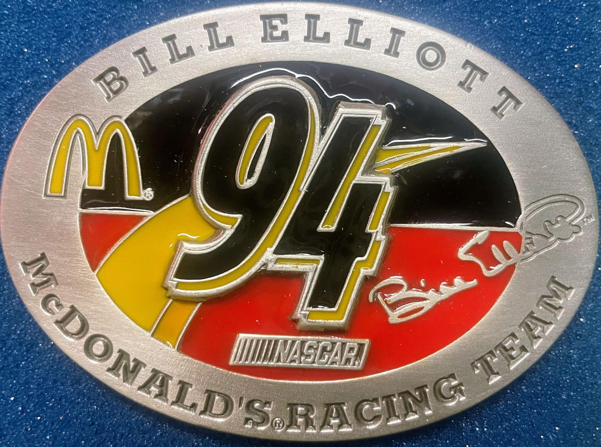Vintage 1999 Bill Elliot #94 Nascar McDonalds Racing Team Great American Belt Buckle