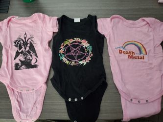 Satanic onesie cute set baby 3 onesies