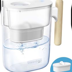 Waterdrop Alkaline Chubby 10-Cup Large Water Filter Pitcher with 1 Filter, Healthy, Clean & Toxin-Free Mineralized Alkaline Water (100 Gallons), Up to