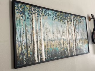 Framed Birch Tree Forest Canvas Wall Art