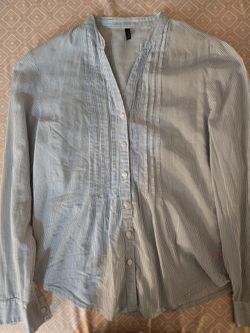 Blue Stripes Button Up Shirt (XS)