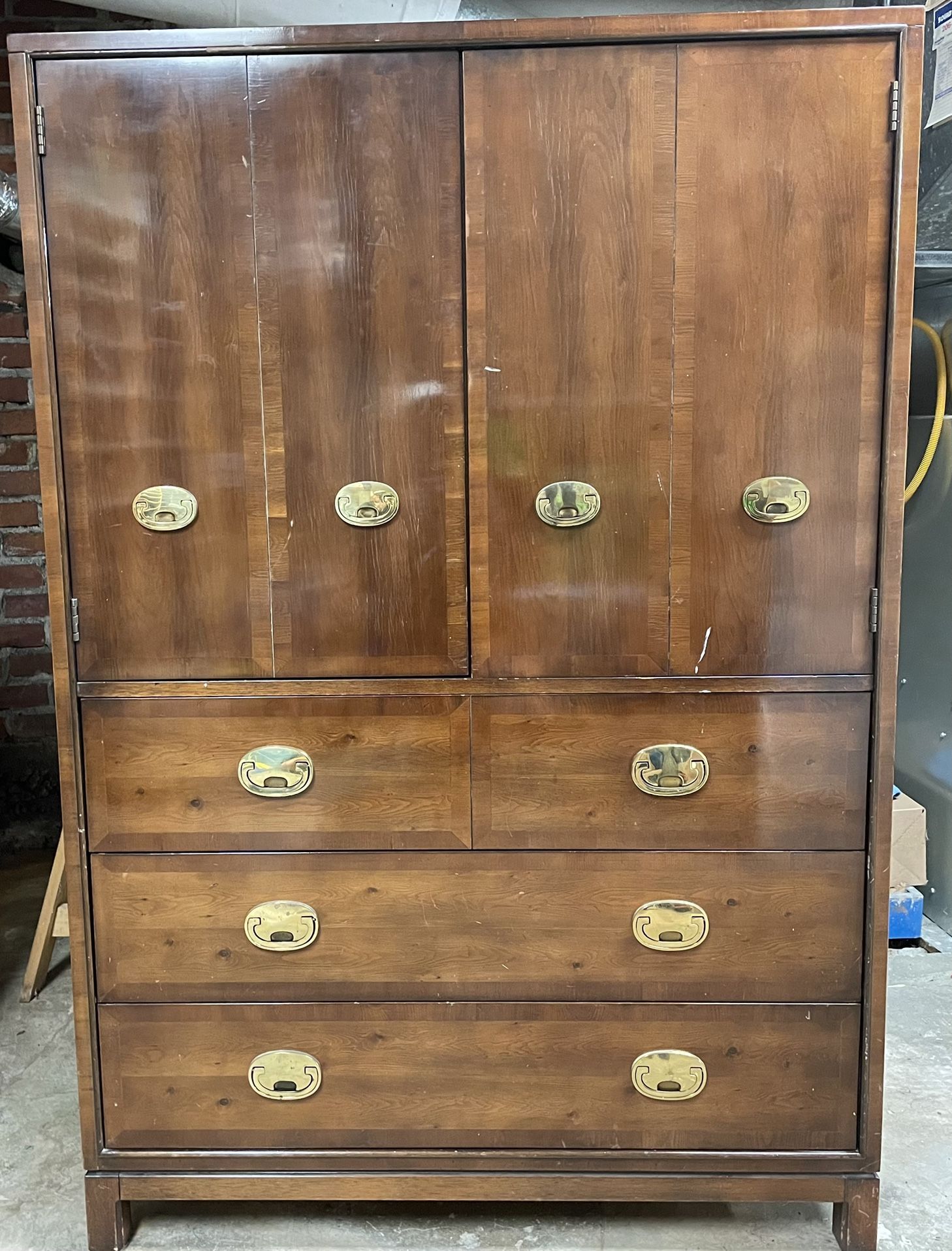 Mid century Modern Campaign Style Wardrobe by Hickory Manufacturing