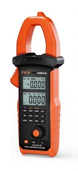 FKM Digital Clamp Meter Multimeter 6000 Counts Amp Voltage Tester Auto-ranging with AC/DC Voltage/C