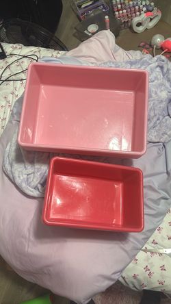 Pink Plastic Storage Bins