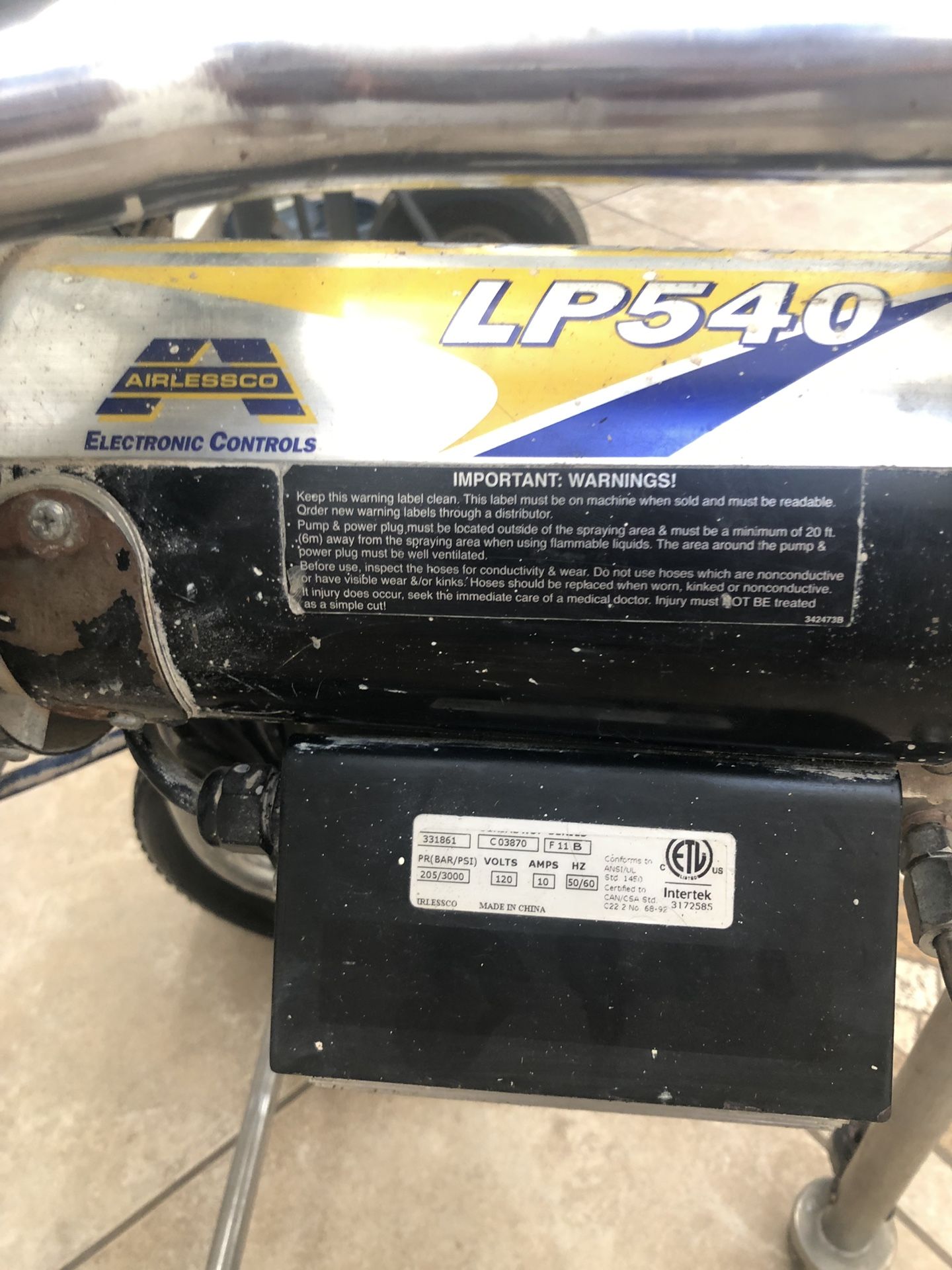 Airlessco LP540 Airlesss Paint Sprayer High Boy Frame for Sale in