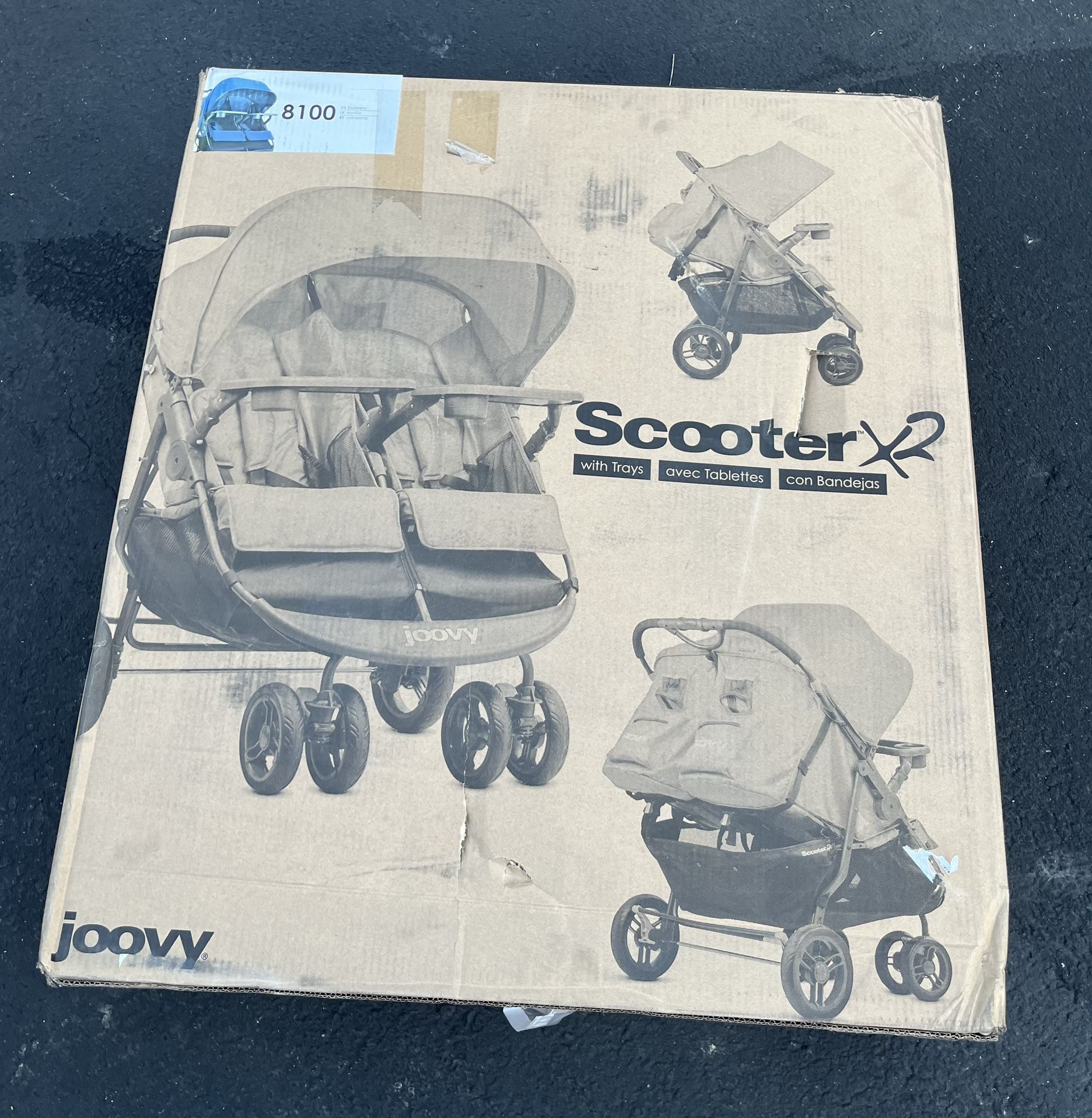 Joovy 8100  Blueberry Double Stroller Scooter 