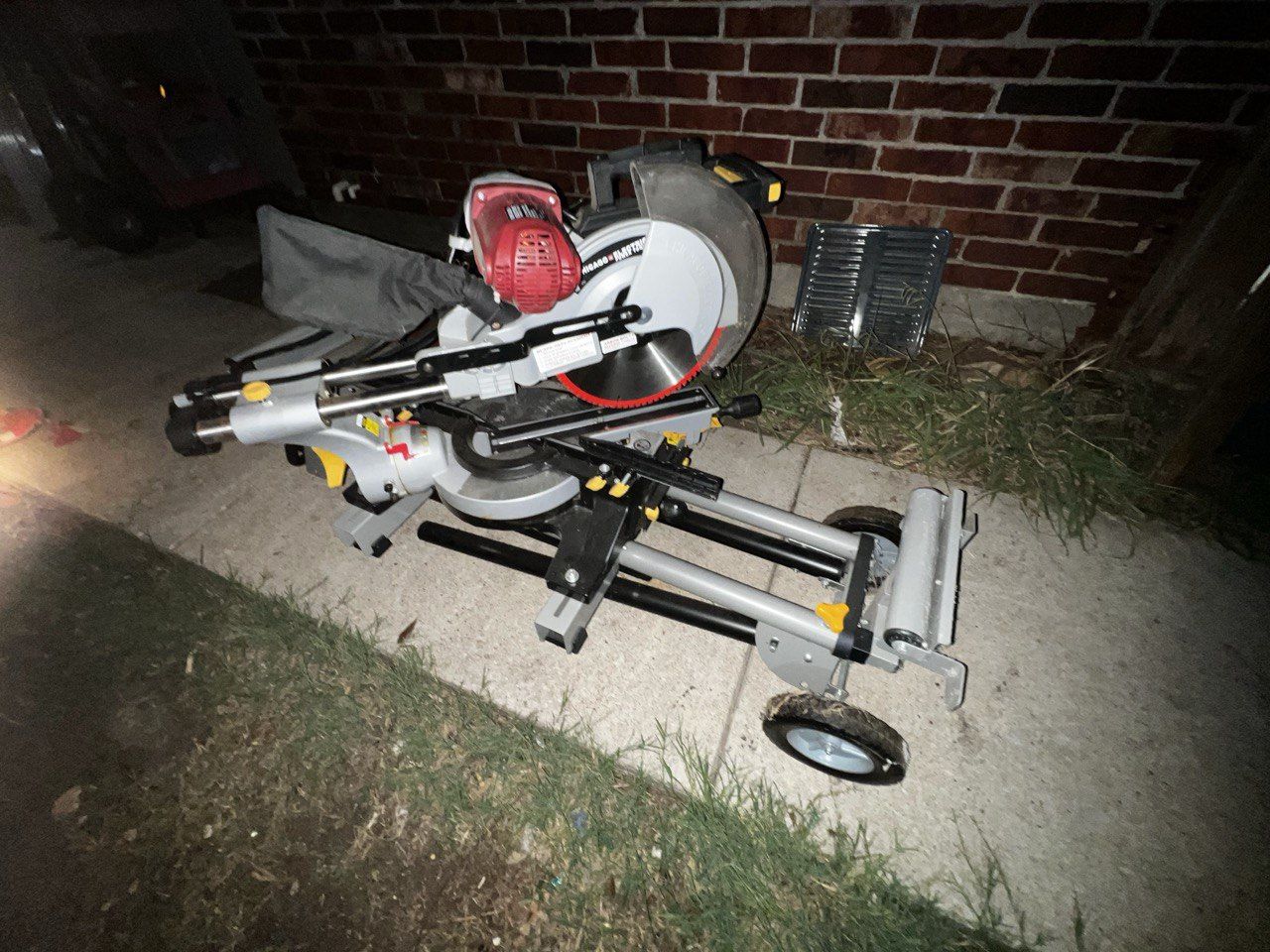 Chicago Electric 12" Double Bevel Sliding Compound Miter Saw & Heavy Duty Mobile Stand