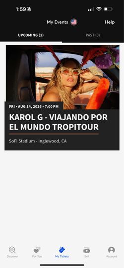 Selling 2 Karol G - Viajando Por El Mundo Tropitour Tickets