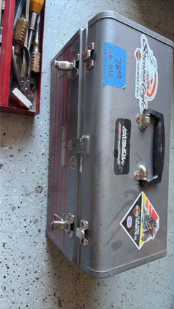 Craftsman metal toolbox with tools