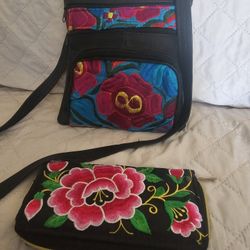 Bolsa De Piel Bordada