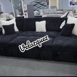 ✅️✅️3-Piece Black  color Convertible Sectional✅️✅️