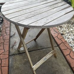 (2) Patio Joy Outdoor Folding Wood Table 24 X 30