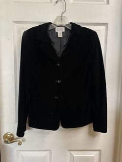 Ann Taylor Loft Black Velvet Blazer Petite