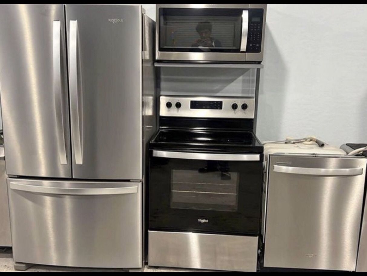 Fridge, stove, dishwasher, and microwave