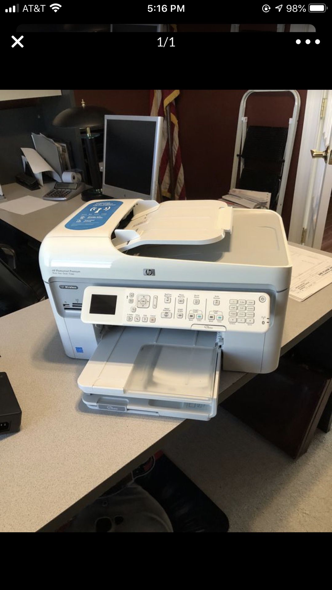Hp wireless printer/fax machine