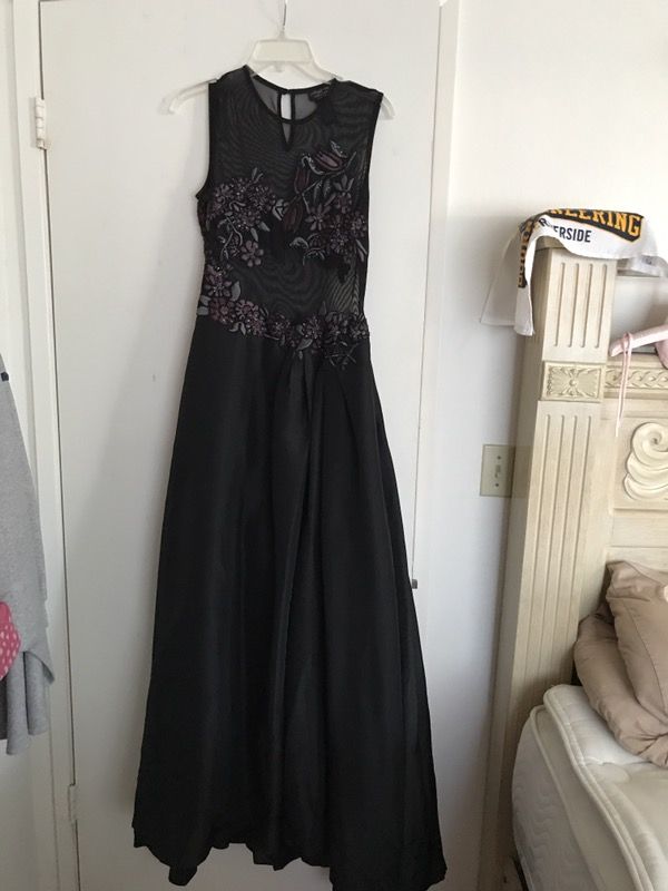 Long black see-through corset dress sz 4