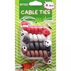 Tzumi Bytes Phone Cable Ties, Animal Edition, New & Sealed