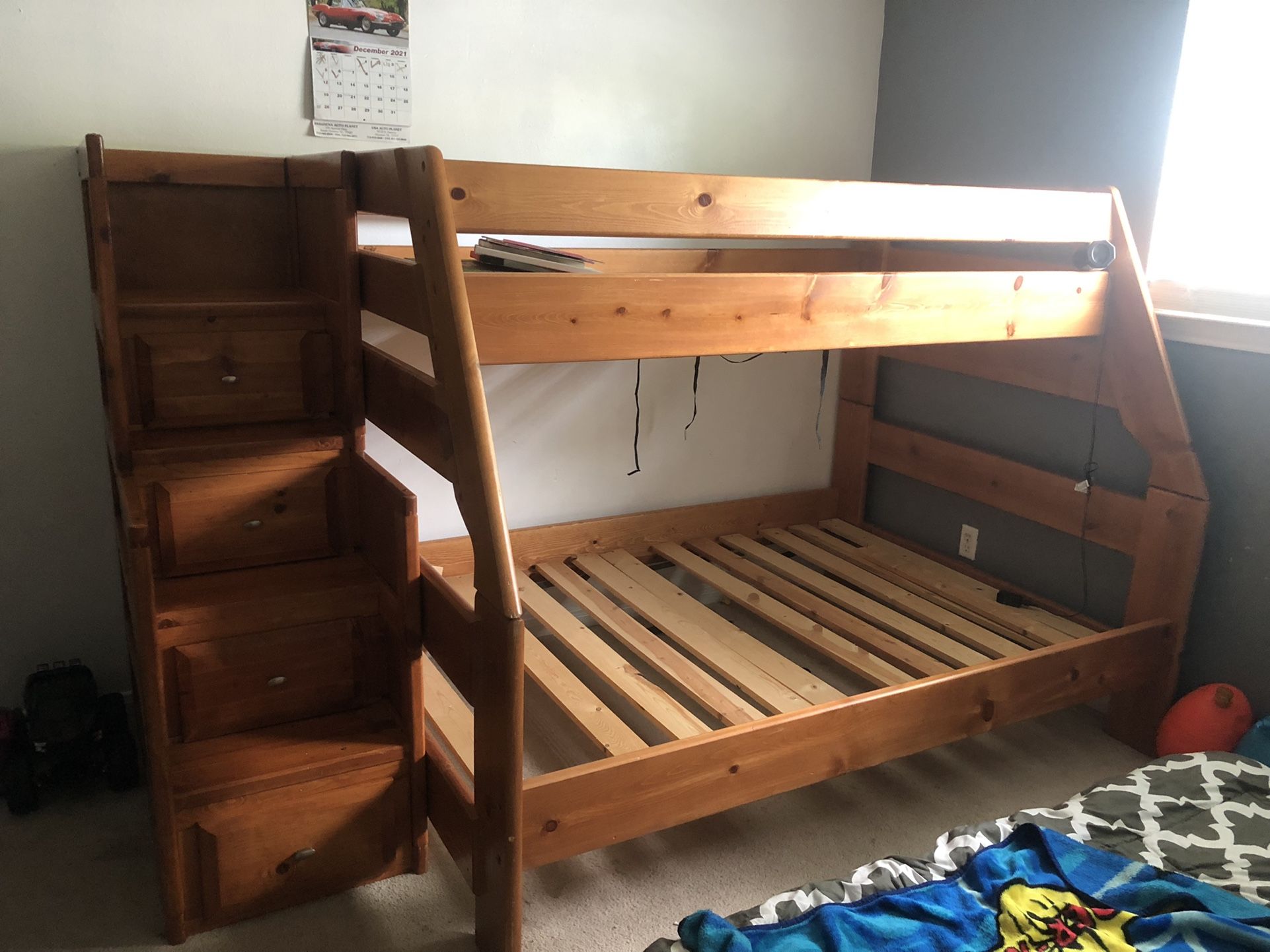 Wood Bunk Beds With Stair Drawers Paid Over 2,000 In Conns