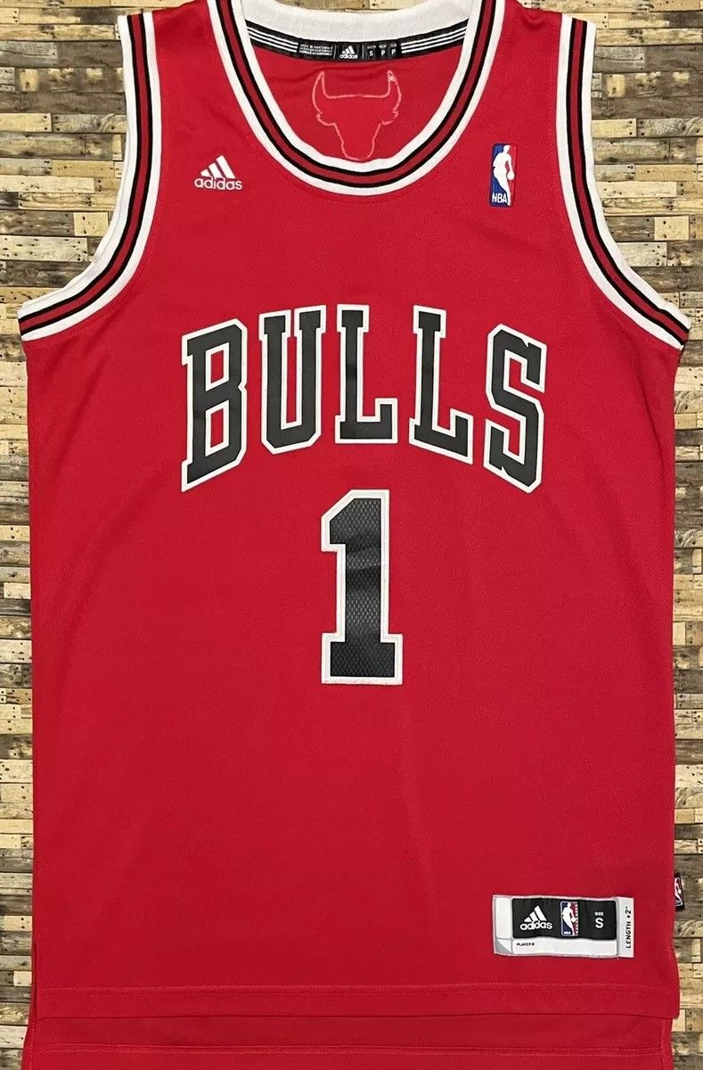 RARE VTG 2011 NBA Adidas Chicago Bulls Derrick Rose Jersey L SEWN