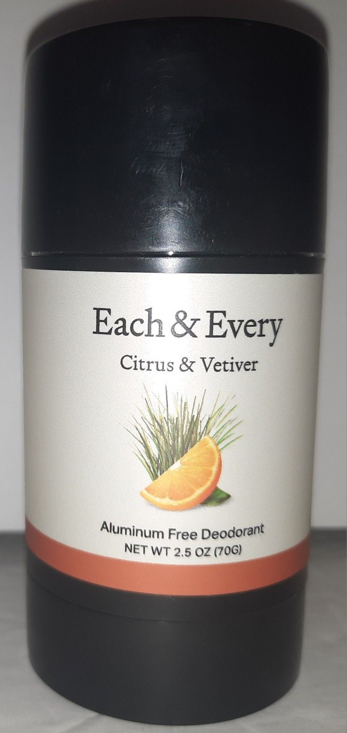 Each & Every Citrus & Vetiver 2.5 oz Aluminum Free Deodorant