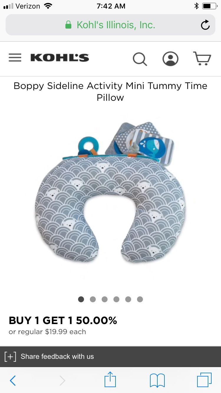 Boppy sideline activity mini tummy time pillow