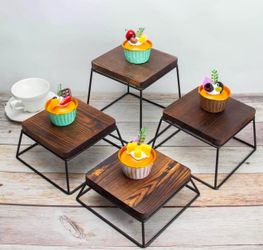 NEW-set of 7 Dessert Table Risers Display Stands