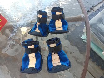 Blue Dog Boots with Reflective Strips Small