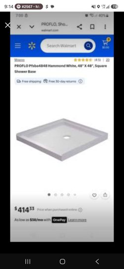 Shower Base 48" X 48" white