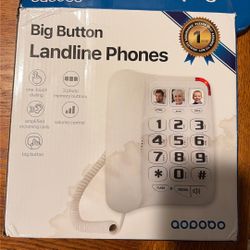 Big Button Landline Phone - Includes Box And Extra Long Cord