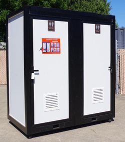 ABOSS 7.2'W x 4.1'D Double Portable Restroom, Unused