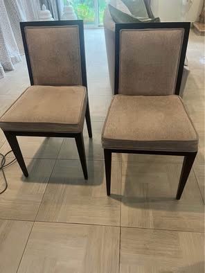 6 chairs which need upholstery with new fabric the base is real wood